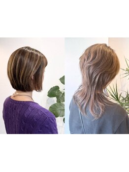 いつもの白髪染めから、お洒落を楽しむハイライトを入れた馴染ませカラーまで幅広く対応します♪