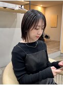大人可愛いナチュラルストレートボブ