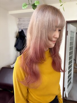 ロール(ROLL) グラデーションカラー/ミルクティーベージュ/チェリーピンク