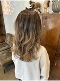ミルクティーベージュ×ダークブラウングラデーションカラー