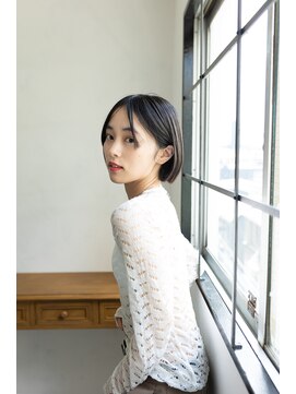 姫カットレイヤー刈り上げボブラベンダーミルクティー