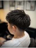 メンズカットアップバング束感ショートビジカジスキンフェード