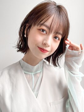 リヤン 表参道(lyann) ダークブルーモテ髪斜めバングデジタルパーマくせ毛風カール