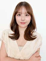 ビーチ(BEACH)&nbsp;★前髪あり韓国レイヤーミルクブラウンくびれヘアダークパープル