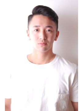 メリケンバーバーショップ コウベ(MERICAN BARBERSHOP KOBE) ツーブロックツイストパーマビジネスかき上げフェード#m428