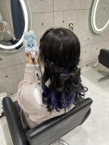 ヘア サロン クラン 東心斎橋店(hair salon clan) 編み込みリボンハーフアップ