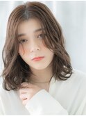 濡れ髪くせ毛風の髪質改善ボブパーマミディe古河20代30代40代
