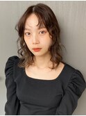 ウェーブヘア　センターパート　レイヤースタイル【天神/今泉】