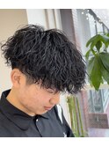 波巻きスパイラルパーマツイストスパイラルパーマメンズマッシュ