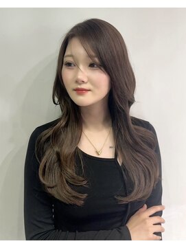 ワン バイ ジ エクト(One by The Ect) エアリーロング韓国レイヤーヨシンモリ透明感オリーブグレージュ