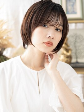 カバーヘア イヴ 戸頭店(COVER HAIR EVE) バレイヤージュ前下がり丸みショートマッシュc5戸頭20代30代40代