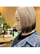 ルーフ 町田店(LUFE)&nbsp;エンドカラー　ホワイトベージュ×ダークブラウン　担当anna