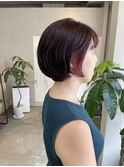 ショートボブ×インナーカラー