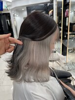 ラピス 渋谷本店(Lapis) インナーカラー/ホワイトシルバー/ボブレイヤーカット/髪質改善