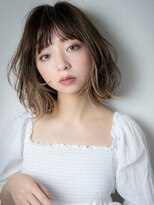 カバーヘア ブリス 志木南口駅前店(COVER HAIR bliss)&nbsp;イヤリングカラー大人可愛いゆるふわハッシュボブz志木20代30代