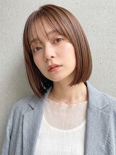 リリー(Rilie)&nbsp;ストレートボブ/前髪あり/透明感ベージュカラー/20代/30代