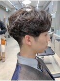 メンズパーマ、メンズカット、センターパート
