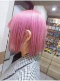 切りっぱなしボブ×pink