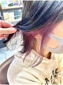 インナーカラー/ピンクラベンダー/外ハネ/10代20代