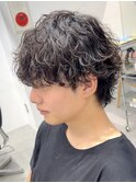 波巻きパーマツイストスパイラルパーママッシュメンズパーマ