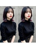 「韓国風レイヤーボブ × バレイヤージュカラー」