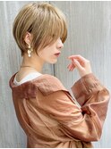 30代40代50代ショート似合わせ白髪ぼかし前髪あり髪型　安