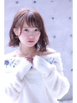 カシュカシュ(cache cache) cache cache★大人気モテスタイル!アゴ下ボブとゆるウェーブ