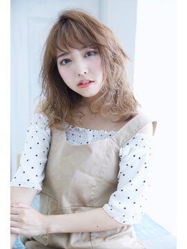 ジルトータルビューティーサロン 河内花園店 (JILL) 【figaro】ハイトーンゆるふわミディ