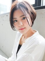 前下がり小顔毛先パーマショート ローライト スリークボブ桐山