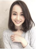 大人かわいいかきあげボブカーキベージュ20代30代40代吉祥寺