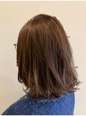 ボブウルフ/くびれヘア/グレージュカラー/ココアベージュ/横浜駅