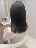 美髪ミディアム髪質改善アラフィフ大人フェミニン暗めカラー