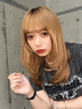 ノイ(noi) 顔周りレイヤーカットグレージュカラーくびれボブベージュカラー