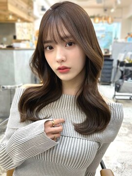 ミラリー トウキョウ(Mirareee Tokyo) 20代30代40代◎前髪パーマ韓国風巻きくすみベージュお団子ヘア