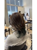 グランデュール サンストリート浜北店(GRANDEUR) 毛先に緑色を少し入れた毛先カラー