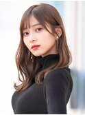 【F】小顔エアリーウェーブニュアンス透明感ベージュ