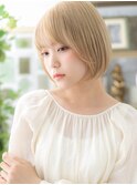 ■ハイトーンカラーホワイトブロンド丸みボブ401大宮10代20代
