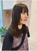 【晴音】姫カットレイヤー/ダークブラウン/ミディアム/20代
