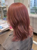 バイオレット 栄店(Violet)&nbsp;ブリーチありのサーモンピンクカラー　暖色カラー　TS -126