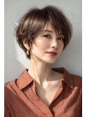 白髪ぼかし脱白髪染めナチュラルベージュショート40代50代60代