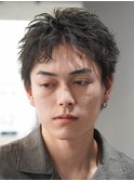 大分ルーズパーマメンズカットスパイキーショート刈り上げ