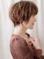 カバーヘア 上尾西口店(COVER HAIR)&nbsp;ハニーブラウンブリーチなし抜け感マッシュウルフショート20代W