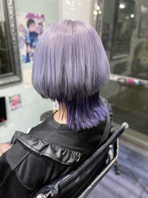 【派手髪】dark purple×purple silve【インナーカラー】