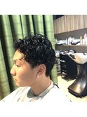 パープルスパイラルパーマ