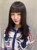 ヨーク(YOKE)&nbsp;【YOKE】ラベンダーブラウン暖色フェイスレイヤーワイドバング