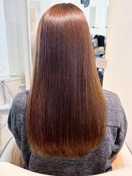 美容室フルール 20代30代40代髪質改善カラーココアブラウン艶感ストレート