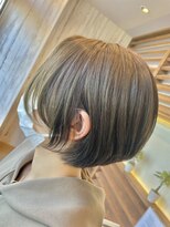 アグ ヘアー ダリア 喜多方店(Agu hair dahlia) ゆったりショートボブ×赤味を減らすカーキーベージュ