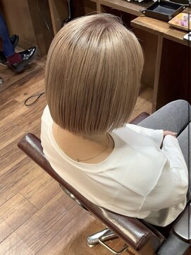 ランソ 新宿(RUNSO) イメチェンXピンクベージュX前髪Xクールショート