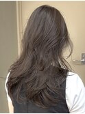 ブリーチなしダブルカラーココアブラウン冬カラーレイヤー