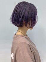 テトヘアー(teto hair) ラベンダーアッシュ 、ショートボブ、前下がりボブ